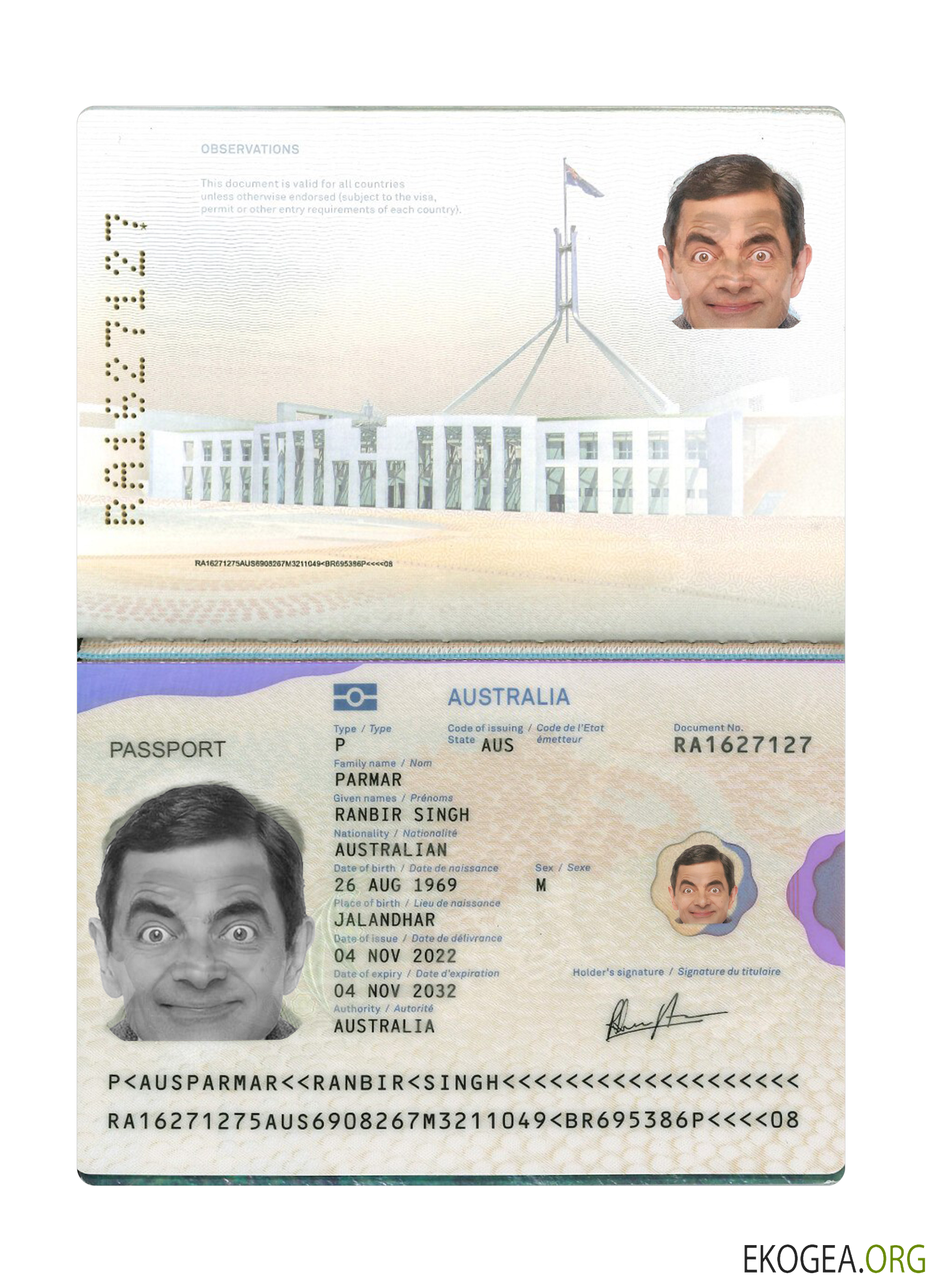 Passeport australien 2022 présent